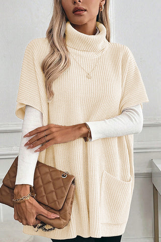 Turtleneck Oversized Sweater with Pockets