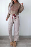 Striped Drawstring Casual Pants