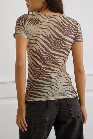 Animal Print Short Sleeve T-Shirt