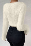 Fluffy V-Neck Sweater