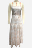Halter-Neck Printed Maxi Dress