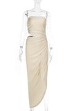 Elegant Draped Strapless Dress