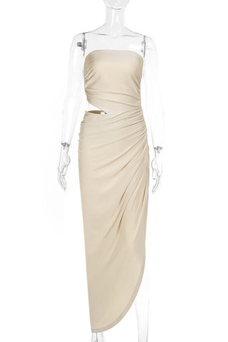Elegant Draped Strapless Dress