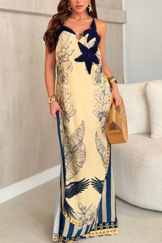 Tropical Print Maxi Dress