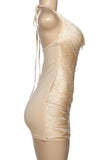 Halter Neck Ruched Mini Dress