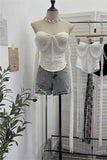 Pearl-Embellished Lace Tank Top