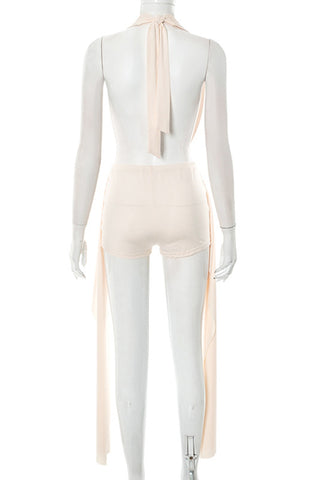 Draped Halter Short Set