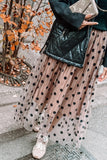 Polka Dot Mesh Skirt