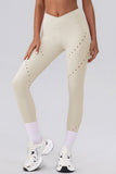 High-Waisted Perforated Casual Leggings