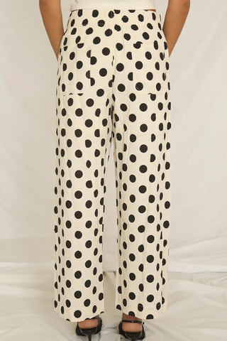 Polka Dot Pocket Detail Pants