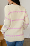 Heart Pattern Knit Sweater