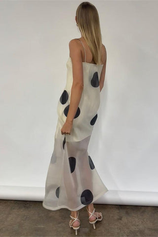Polka Dot Sheer Overlay Dress