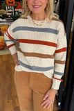 Stripe Exposed Seam Sweater
