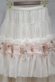 Layered Skirt with Floral Details