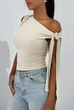 Asymmetric Tie-Shoulder Cami Top