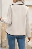 Double-Breasted Ruffle Collar Jacket