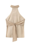 High-Neck Halter Tank Top