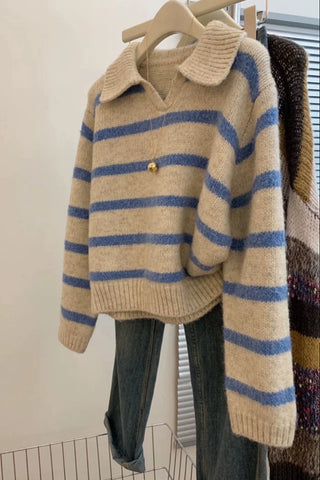 Striped Collared Sweater