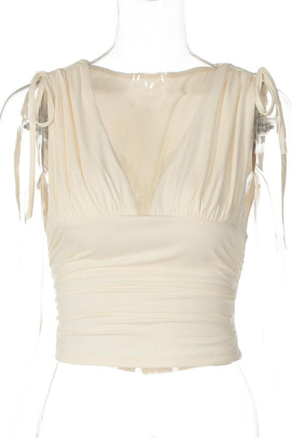 Sleeveless Ruched Front Tank