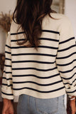 Striped Button-Front Cardigan