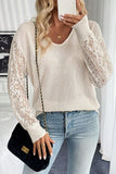 Elegant Lace Sleeve Knit Top