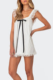 Lace Trim Sleeveless Casual Dress