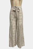 Wide-Leg Printed Casual Pants