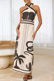 Halter Neck Tropical Dress