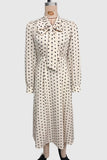 Polka Dot Bow-Tie Midi Dress