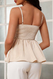 Ruched Peplum Embellished Cami