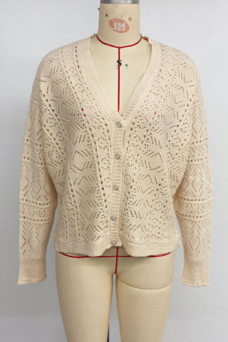 Button-Up Knit Cardigan Sweater