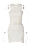 Cutout Detail Skirt Set