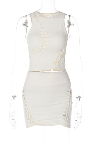 Cutout Detail Skirt Set