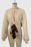 Elegant Bow-Front Cardigan
