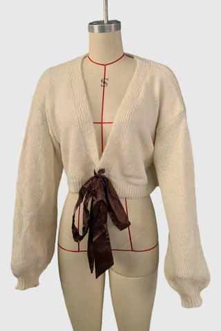Elegant Bow-Front Cardigan