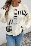Geometric Pattern Knit Sweater