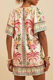 Tropical Print Casual Mini Dress