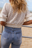 Eyelet Lace Twist-Front Blouse