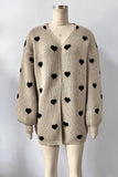 Heart Pattern Longline Cardigan