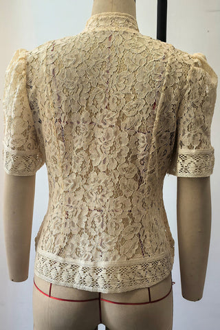 Lace Tie-Front Blouse