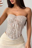 Strapless Floral Lace Bustier
