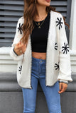 Star Print Open Cardigan