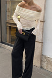 Off-Shoulder Textured T-Shirt