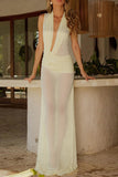 Draped Halter Neck Casual Dress