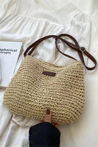 Woven Shoulder Bag with Adjustable Strap