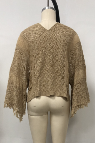 Lace Knit Open-Front Cover-Up