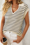 Striped V-Neck Sweater Vest