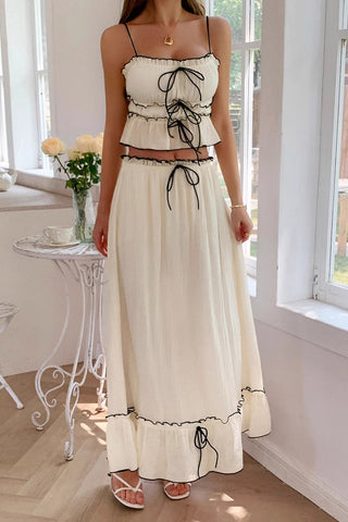 Elegant Two-Piece Casual Set with Bow Detail