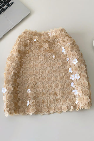 Floral Embellished Mini Skirt