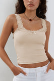 Lace-Trim Ribbed Tank Top